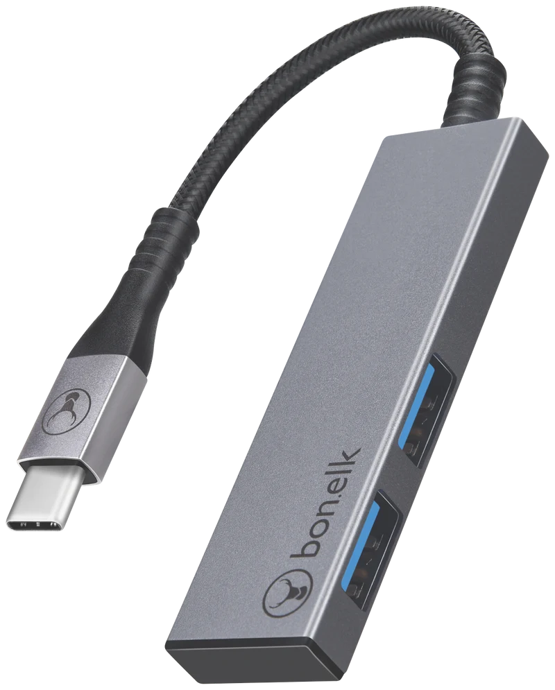 Bonelk USB-C to 2 Port USB 3.0 Hub (Space Grey)