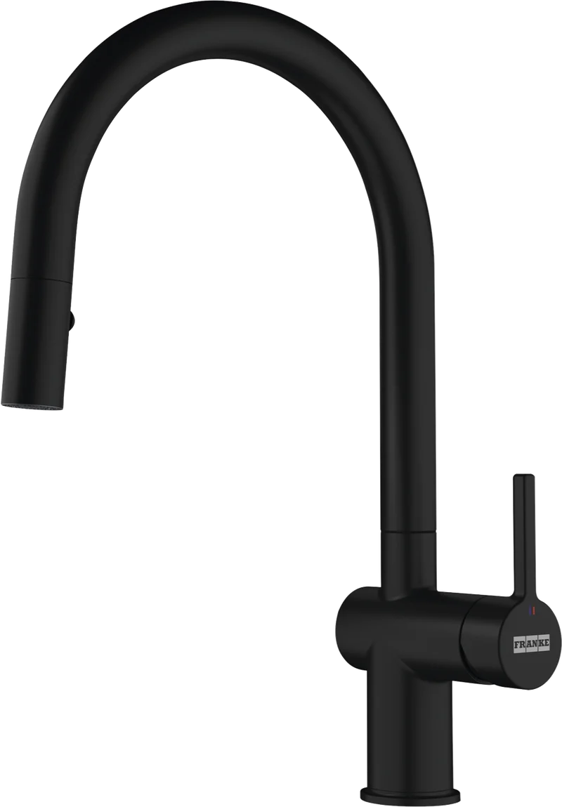 Franke Active J-Shape Pullout Tap, Matt Black