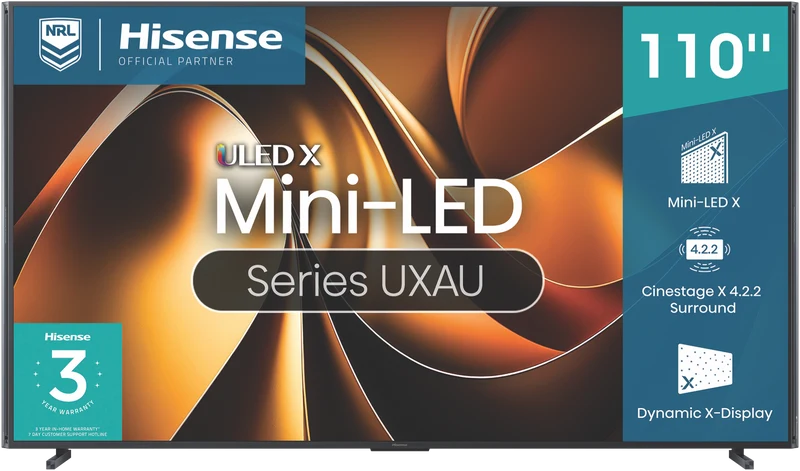 Hisense ULED X 110" UXAU 4K Mini-LED QLED 144Hz Smart TV (2024)
