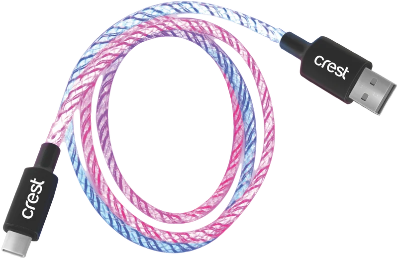 Techxtras USB-A to USB-C Glowing Cable (1m)
