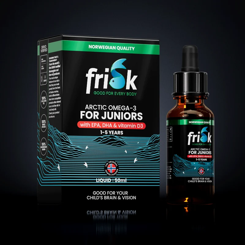 Frisk Omega 3 kind – visolie met DHA & D3 50 ml