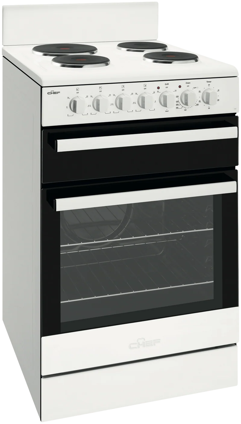 Chef 54cm Electric Freestanding Cooker, White