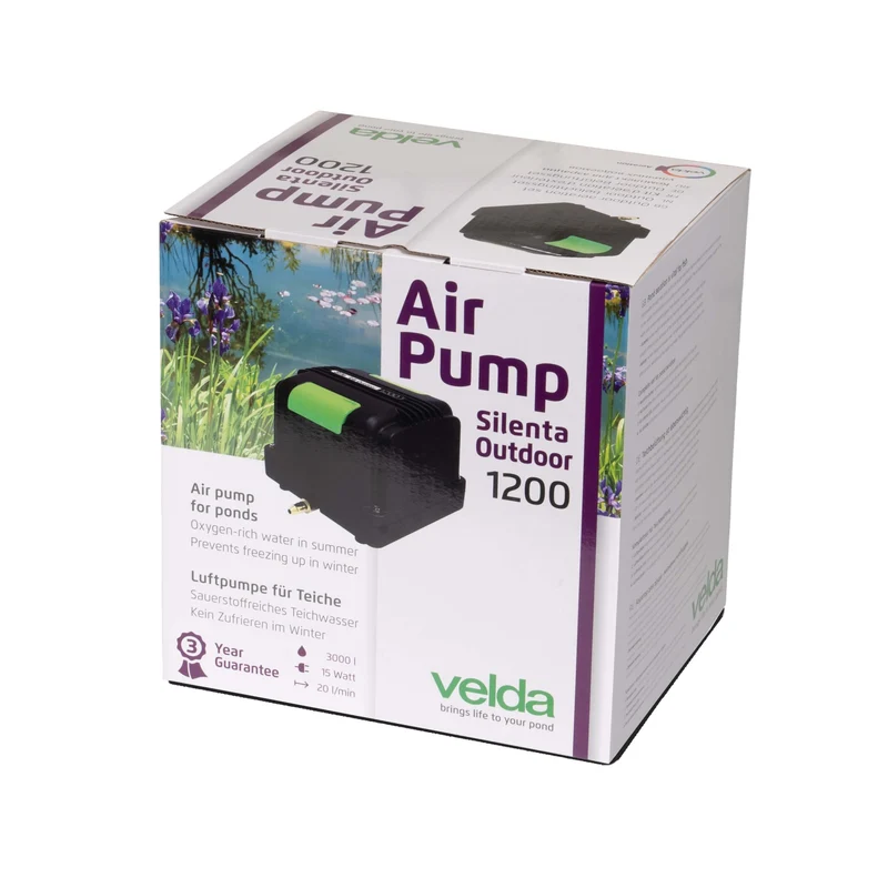 Velda Silenta Outdoor 1200 Pro Set - luchtpomp 1200 l/u voor vijvers tot 3.000 liter