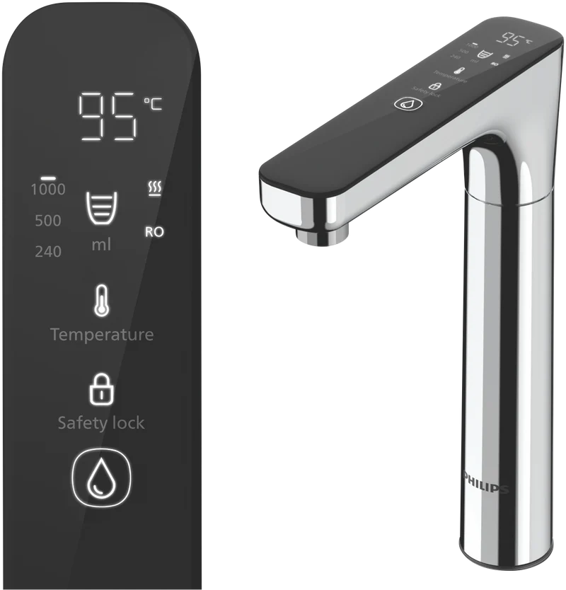 Philips RO Tap Water Station with Aquaporin Inside, Ambient and Hot, Chrome