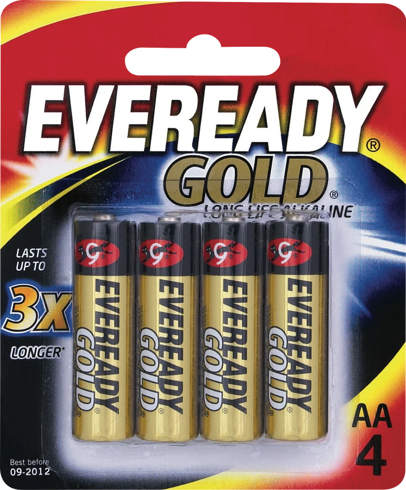Eveready Gold AA Batteries 4 Pack