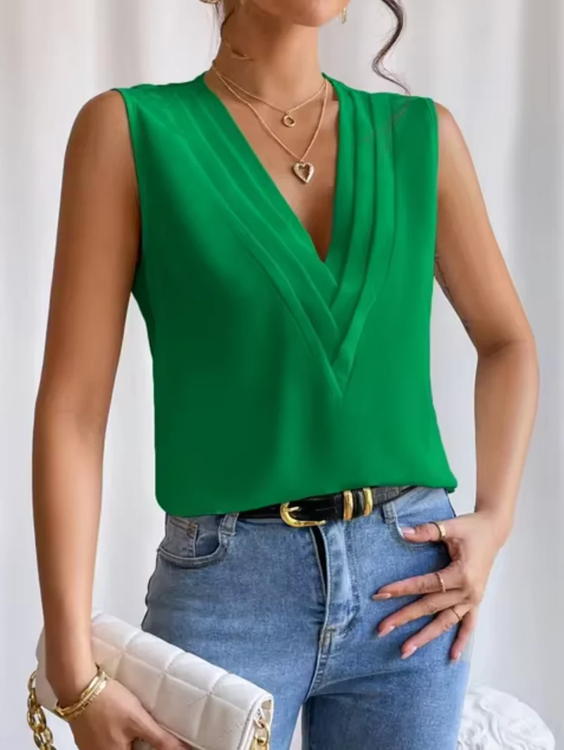 Elegante Mouwloze Top met V-hals voor dames