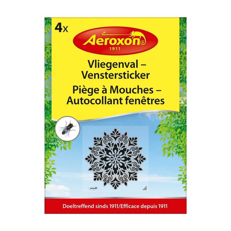 Aeroxon Vliegenval venstersticker 4 stuks