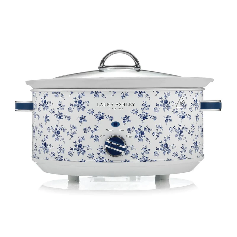 Laura Ashley 6.5L Electric 300 Watt Stainless Steel Slow Cooker China Rose