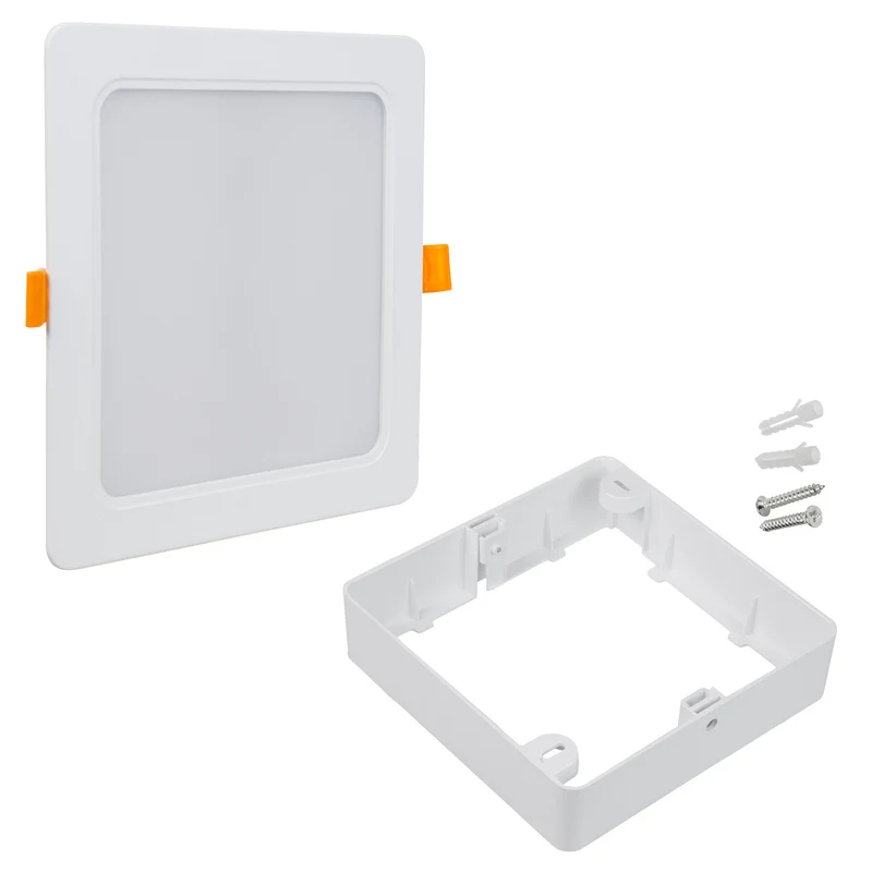 Maclean MCE374 S/MCE379 S Plaque de plafond LED encastrée SLIM 18W blanc neutre 4000K 170x170x26mm 1800lm + adaptateur pour montage en surface