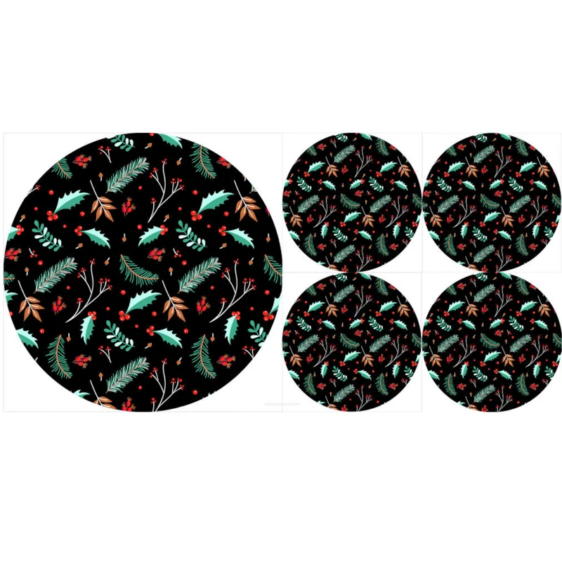 Jeu de tapis de table circulaires en feutre 1 + 4 - OSTROKRZEW