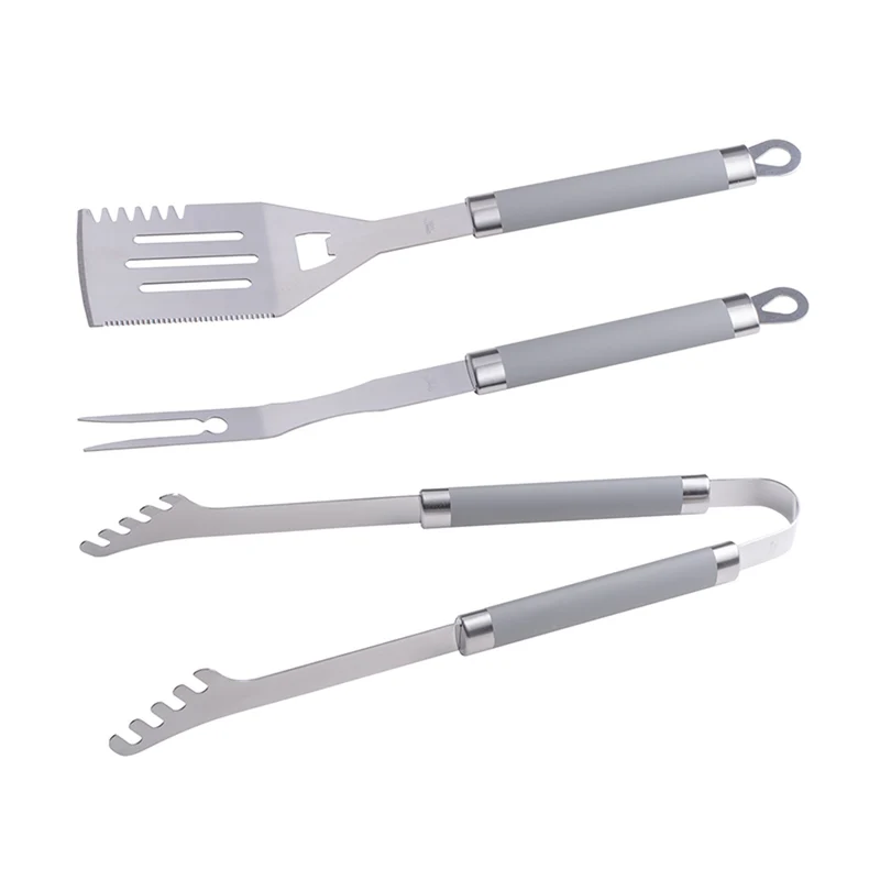 Set d'accessoires Master Grill&Party, spatule, fourchette, pince, acier inoxydable, MG113
