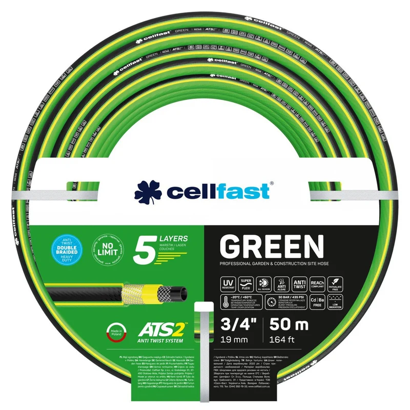 Tuyau d'arrosage 3/4" 50m Cellfast ATS2 tresse croisée avec double tresse