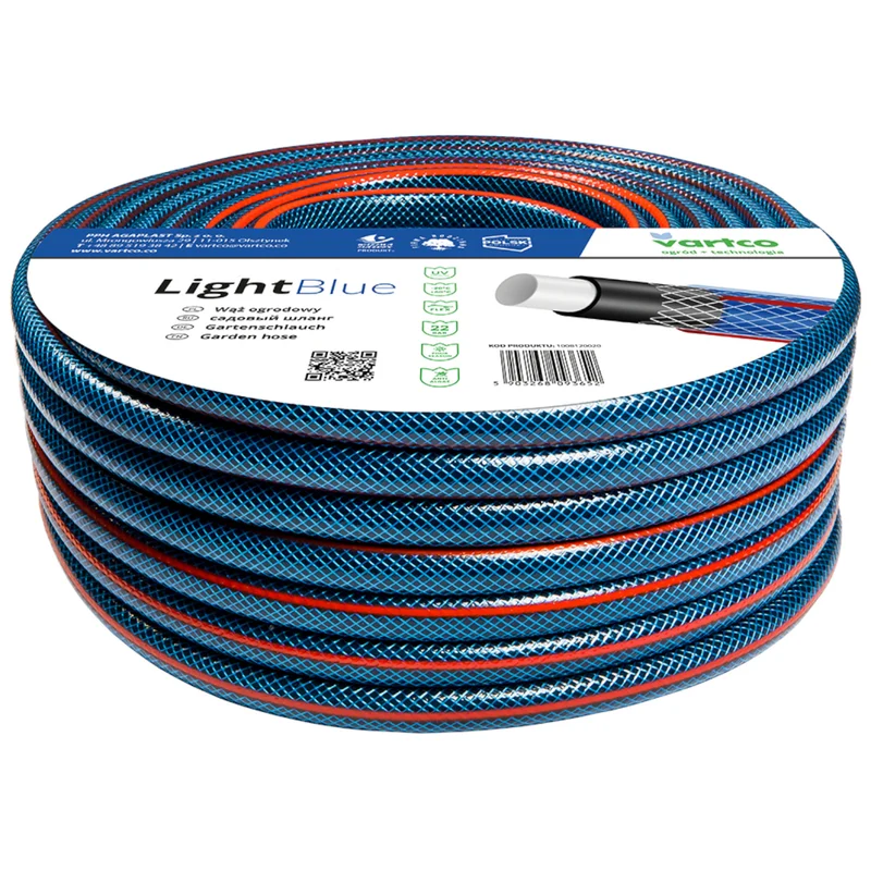Vartco Light Blue 1" 50m 4-ply 22 bar garden hose