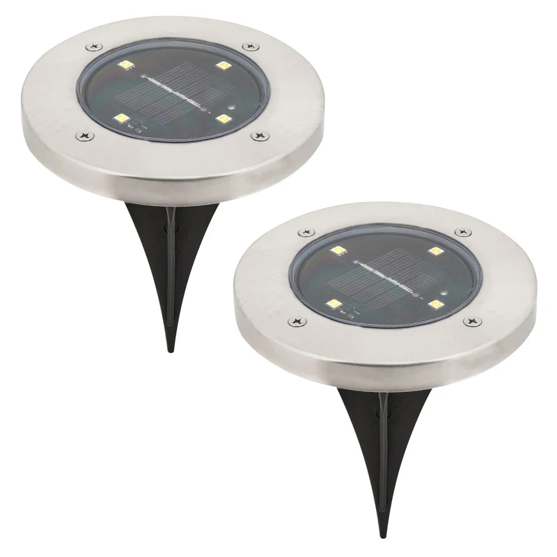 Lampe solaire de jardin Rabalux Dannet, IP44, couleur chrome satiné, 7975, 2 pièces