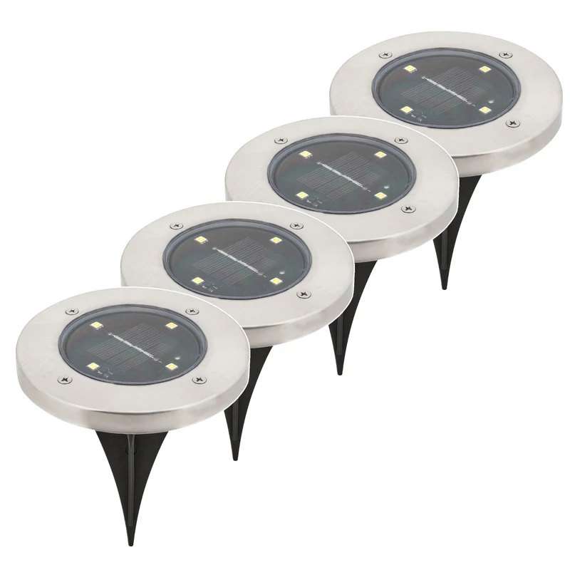 Lampe solaire de jardin Rabalux Dannet, IP44, couleur chrome satiné, 7975, 4 pièces