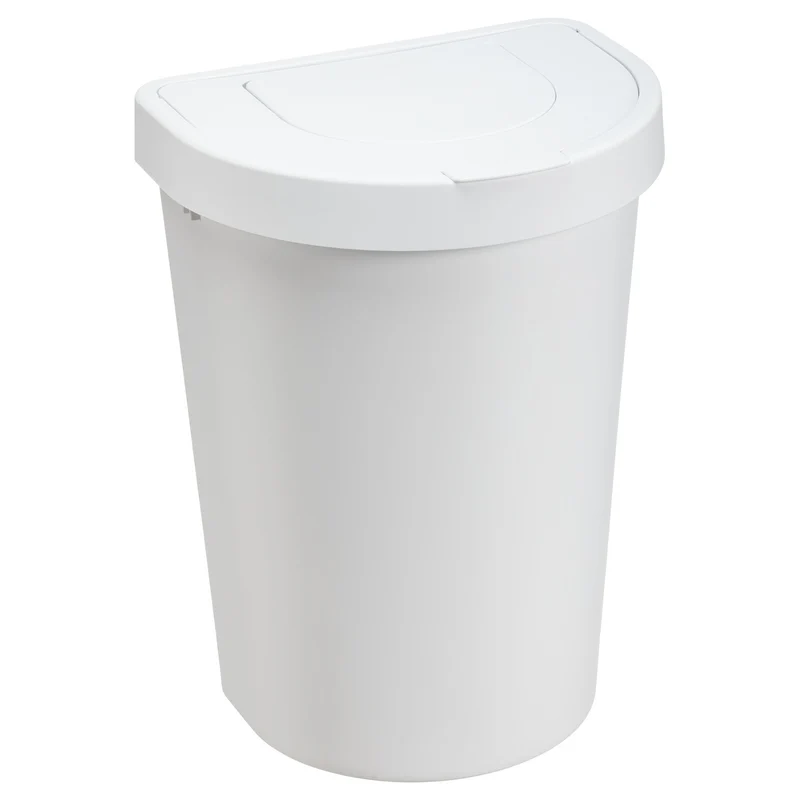 Plast Team Seattle Swing Corbeille à papier couvercle rabattable blanc 25 l