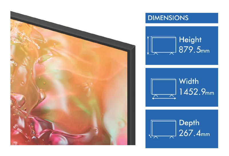 Samsung 65" DU7700 4K Crystal UHD Smart TV 24