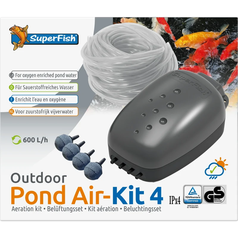 Superfish Pond Air Kit 4 - complete beluchtingsset met 4 uitstroomers voor vijvers