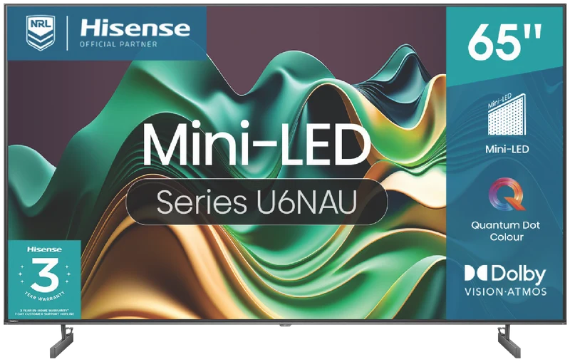 Hisense 65" U6NAU Mini-LED 4K QLED Smart TV 24