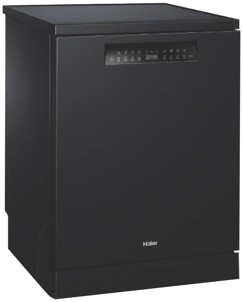 Haier 600 Series Freestanding Dishwasher, Steam, Black