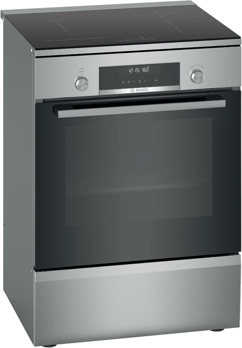Bosch Series 6 Induction Freestanding Cooker, Stainless Steel