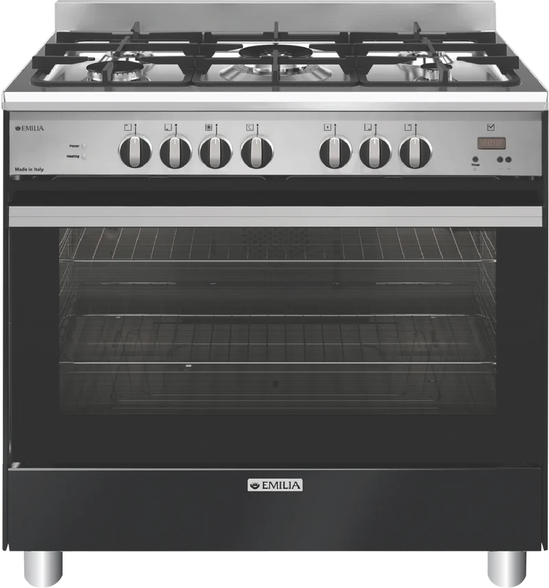 Emilia 90cm Dual Fuel Cooker - Matt Black