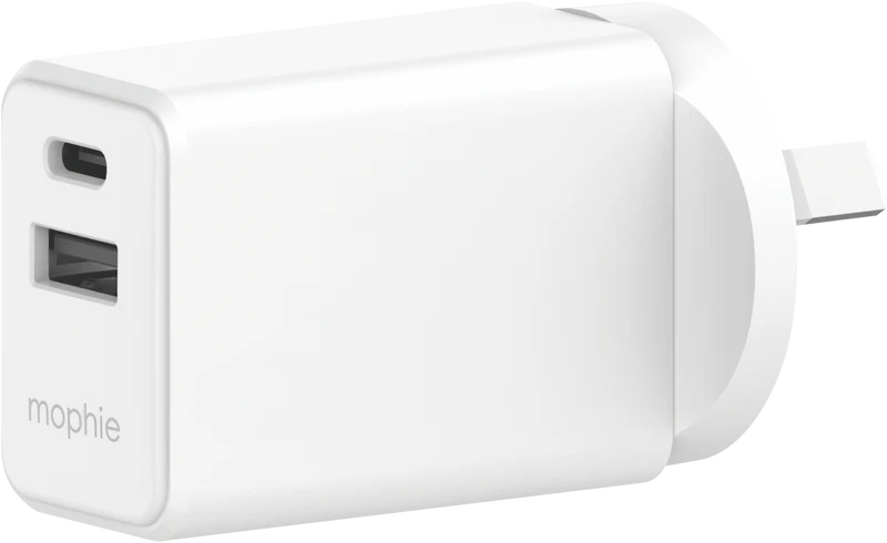 Mophie Essential 30W USB-C & USB-A Wall Charger White