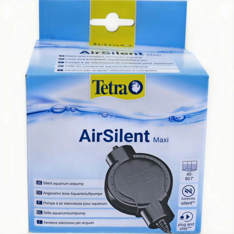 Tetra AirSilent Maxi luchtpomp - piezo-technologie 42 l/u bij 35 dB voor aquariums tot 80 liter