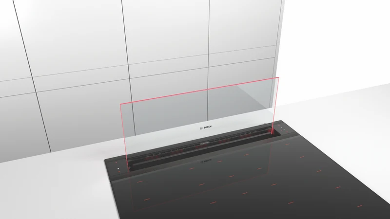 Bosch Series 8 Accentline 80cm Downdraft Ventilation, Clear Glass