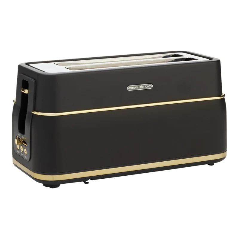 Morphy Richards Signature 4 Slice Toaster with Long Slots Soft Gold Matte Black