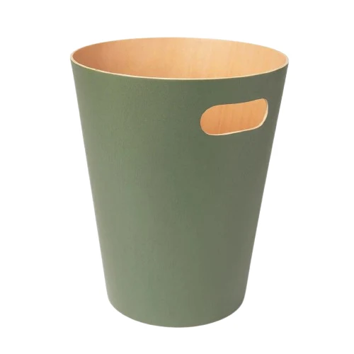 Desky Wooden Rubbish Bin - Olive Green