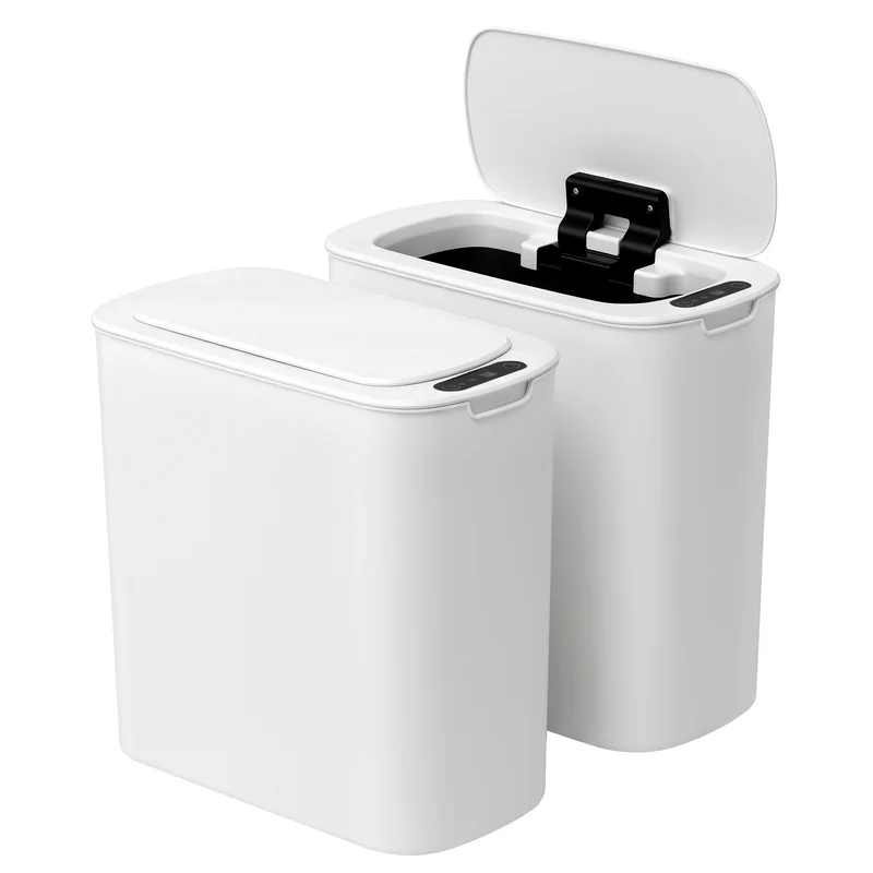 Devanti 11L Motion Sensor Kitchen Bins Slim Touchless Rubbish Can 2-Pieces White