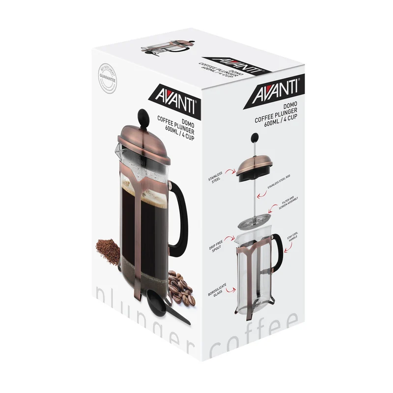 Avanti Domo Copper 4 Cup Coffee Plunger 600ml