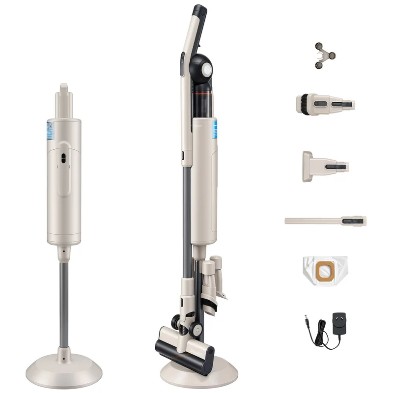Devanti Cordless Vacuum Cleaner with Auto-Empty Dust Station 18kPa Suction (Oat)