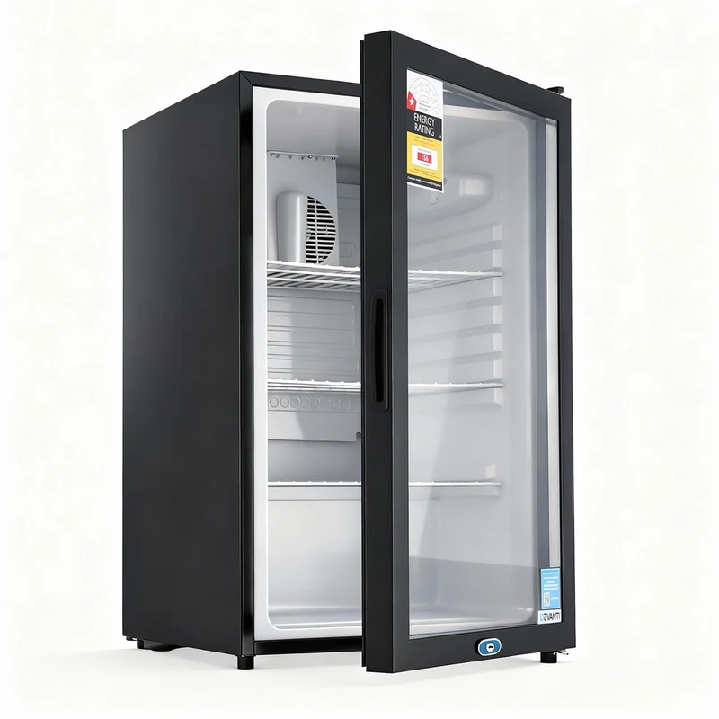 Devanti 105L Bar Fridge Glass Door Mini Fridge Countertop Cooler Black