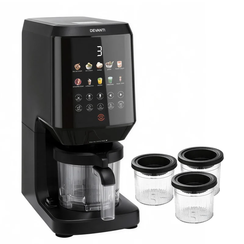 Devanti 10-in-1 Ice Cream Maker Slushie Machine Homemade Gelato Sorbet Smart Portion Control Custom Mix-Ins