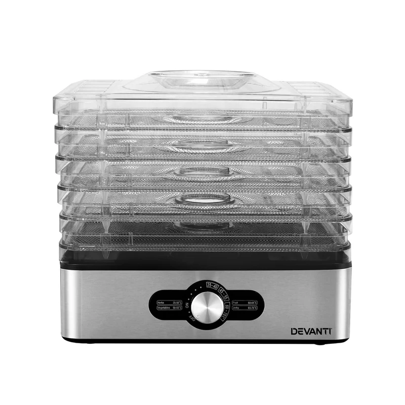 Devanti 5 Trays Food Dehydrator Stainless Steel Tray