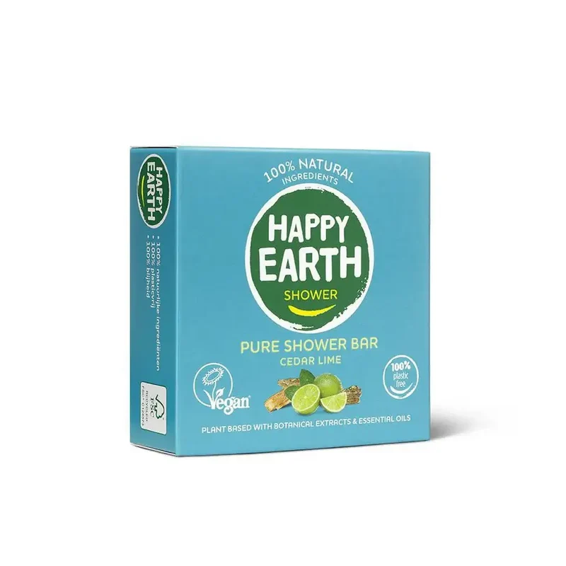 Happy Earth Shower bar cedar lime 90 gram