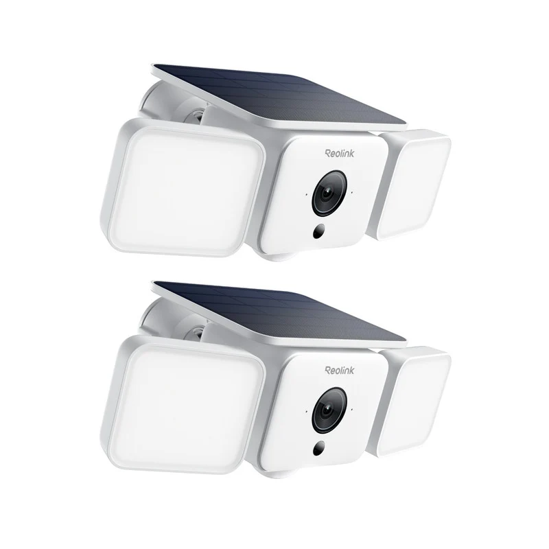 Reolink Solar Floodlight Cam All-in-One Solar Security Camera 2K 4MP Ultra-Wide View 2 Pack