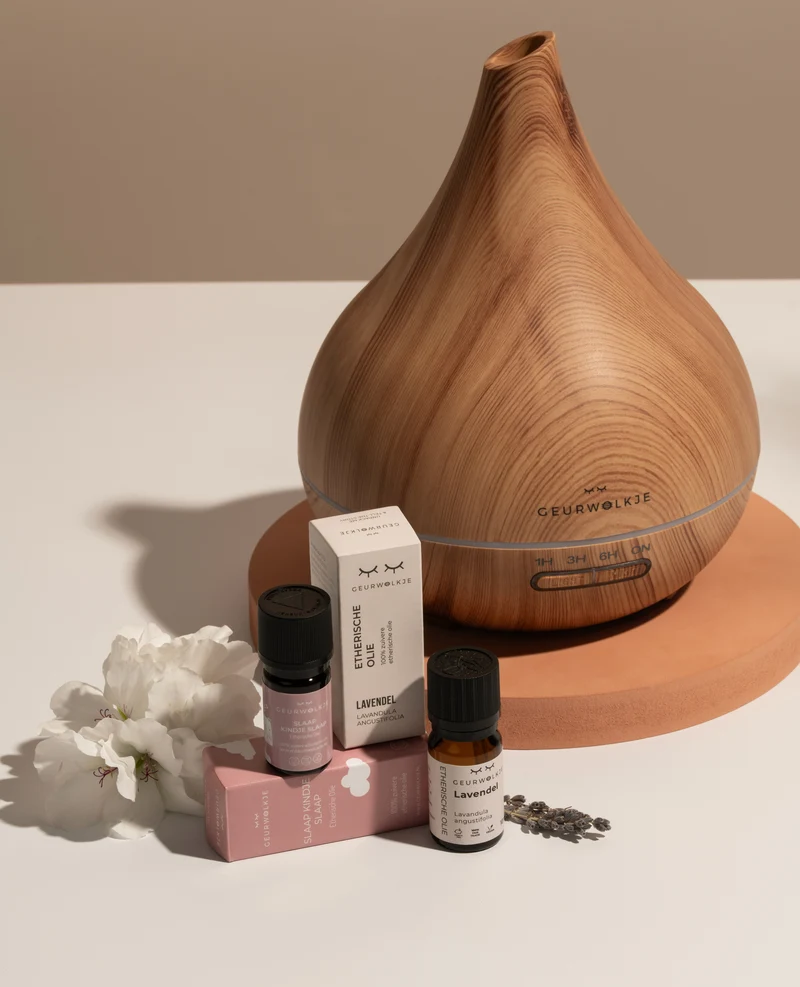 Mama Geurwolkje Voordeel Bundel (Me and My Baby) - Geurwolkje® Aroma Diffuser - Unity - Licht Hout - 400 ml