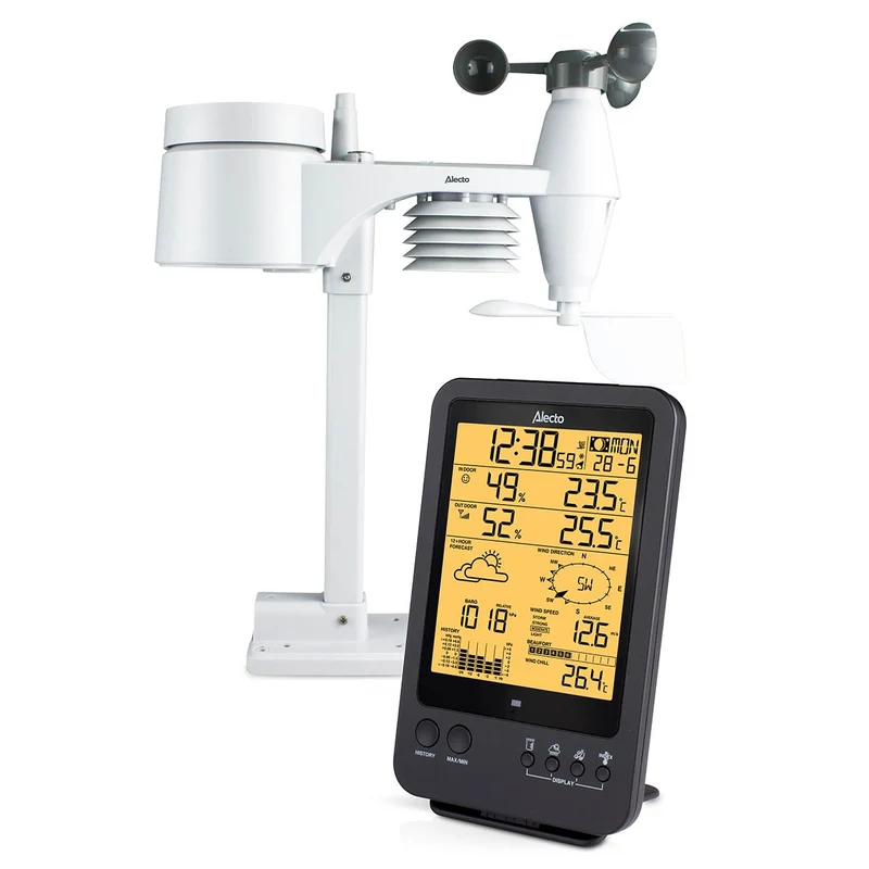 Alecto WS-4700 - Professioneel weerstation met draadloze sensor - Zwart