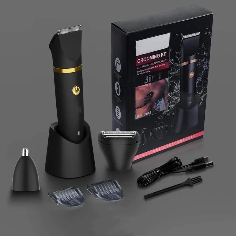 Elektrische Bodygroomer 3-in-1 Trimmer voor Mannen IPX7 Waterbestendig USB-C Oplaadbaar Lichaamsverzorging | Sansoti