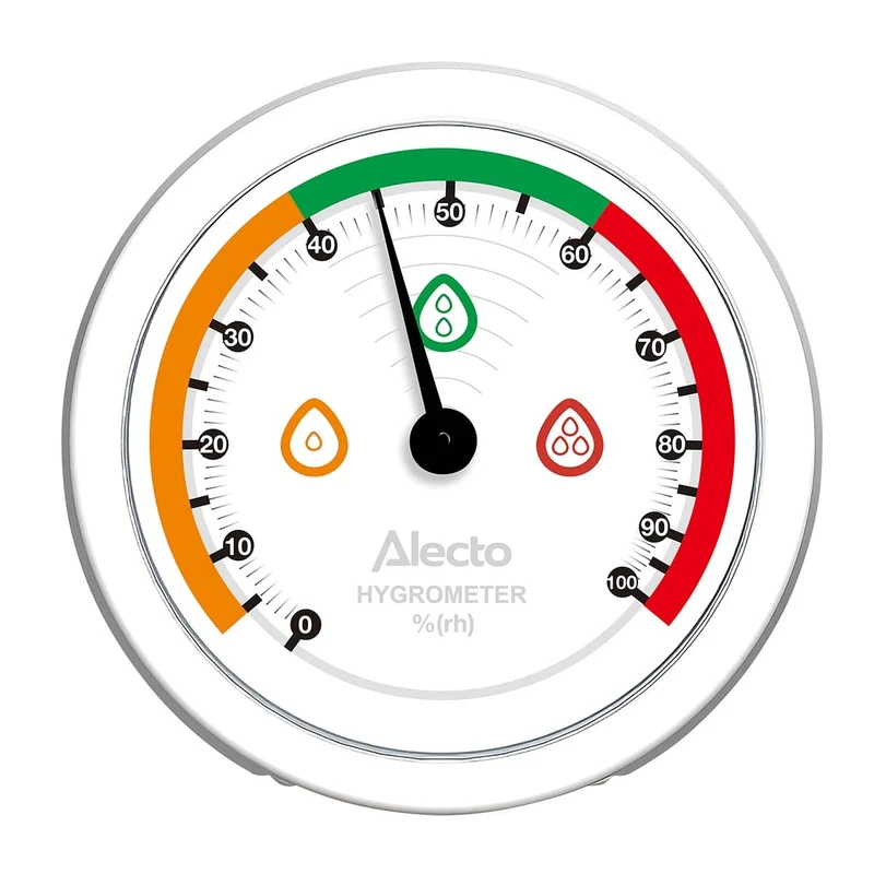 Alecto WS-05WH - Analoge hygrometer voor binnen met batterijloze werking - Wit