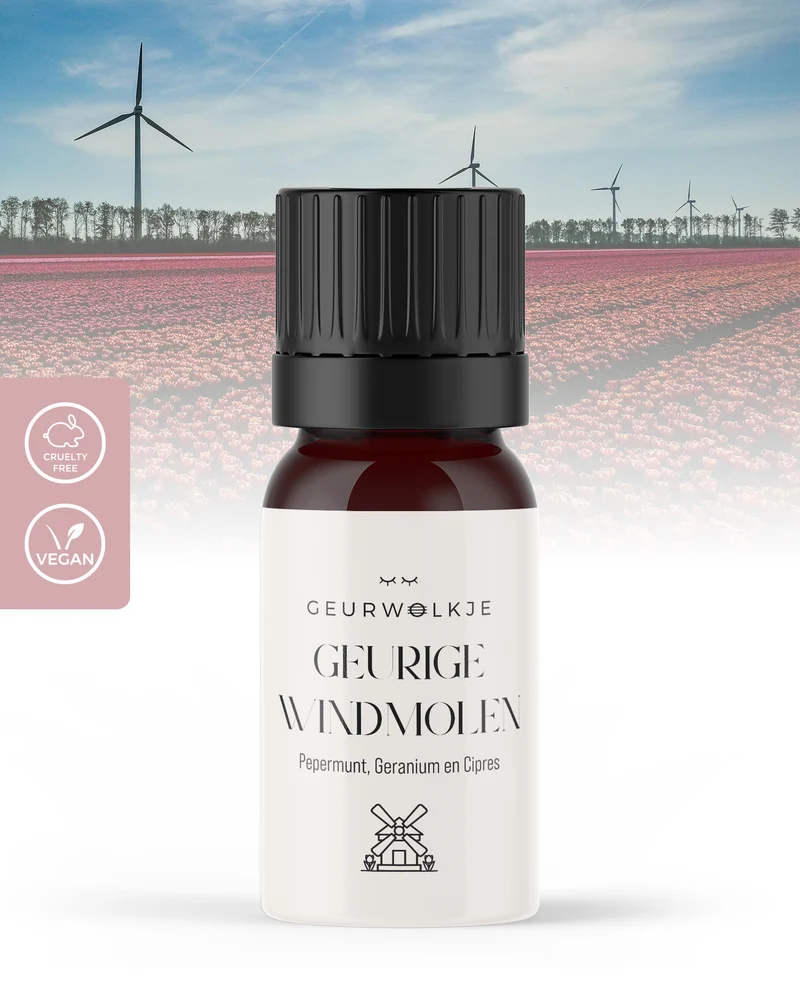 Geurige Windmolen - Natuurlijke Etherische Olie Blend - Geurwolkje® Blend - 100% Etherische Olie - 5ml