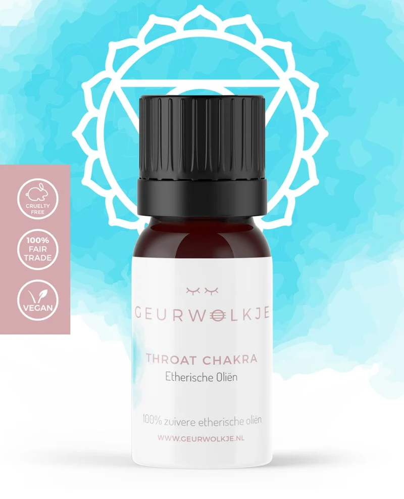 Keel Chakra 5 – Vishuddha - Geurwolkje® Blend - 100% Etherische Olie - 5 ml