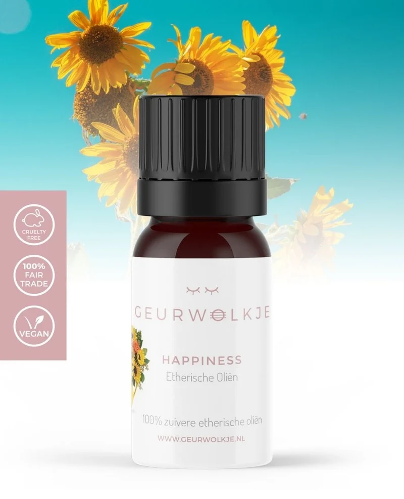 Happiness - Geurwolkje® Blend - 100% Etherische Olie - 5 en 10 ml
