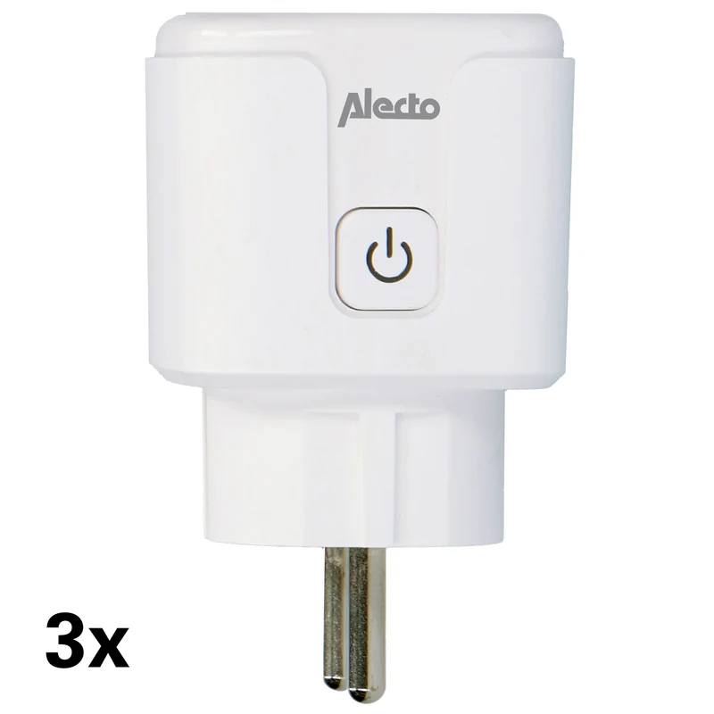 Alecto SMART-PLUG10 3 - Slimme WiFi stekker 16A 3680W - 3 stuks - Wit