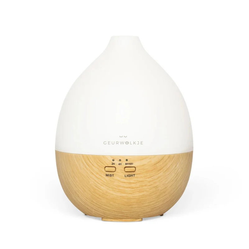 Nimbus 2.0 - Geurwolkje® Aroma Diffuser - Licht hout - 200 ml - Tevens nachtlampje