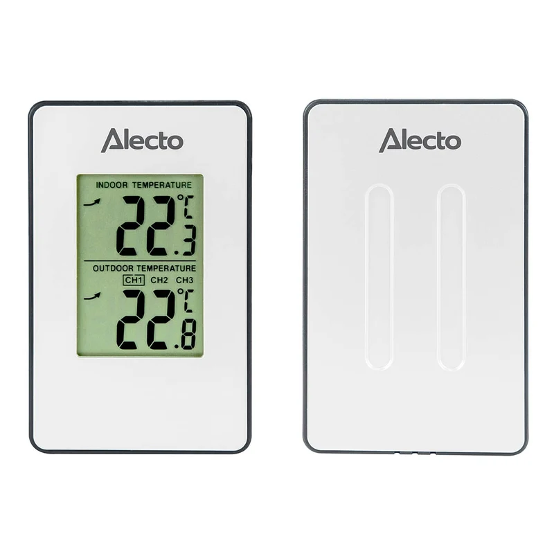 Alecto WS-1050 - Weerstation met draadloze buitensensor, wit