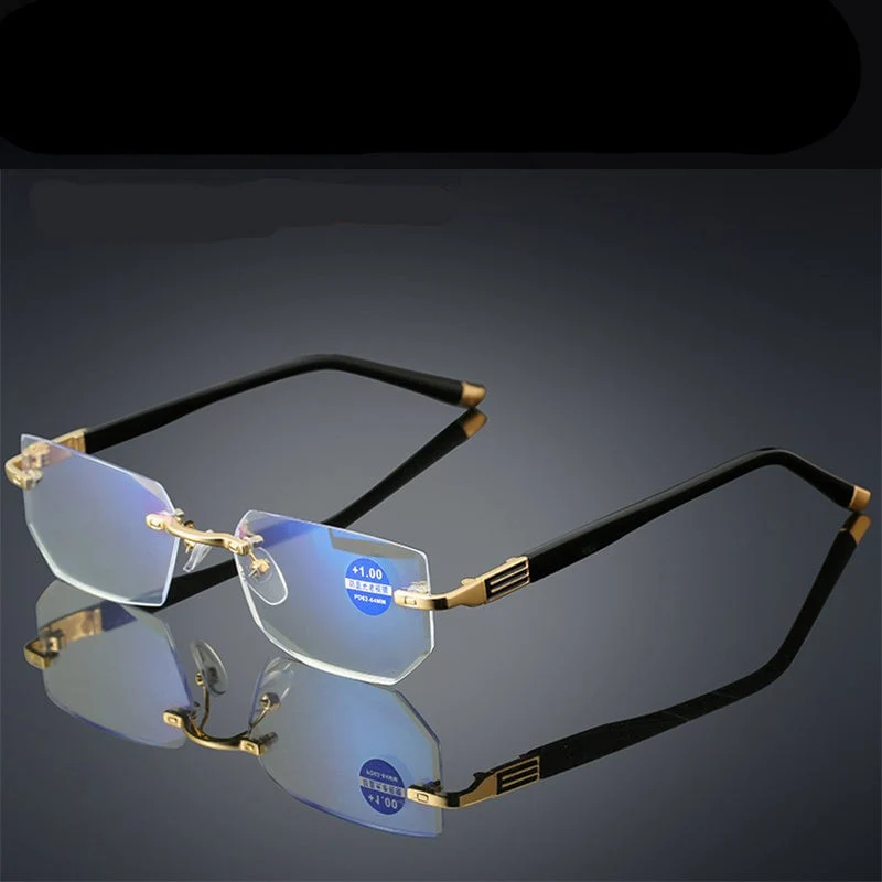 Progressieve Leesbril met Blauwe Lichtfilter Titanium TR90 Ultra Licht 17g Multifocale Lenzen Presbyopie | Sansoti